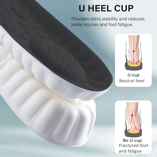 Image of Height Increase Memory Foam Insoles for Men & Women - Taller Heel Lift Shoe Inserts with Breathable Cushioned Comfort for Sports Shoes, Work Boots | Trim to Fit (Black 3.5cm, 9-11.5 US Men)