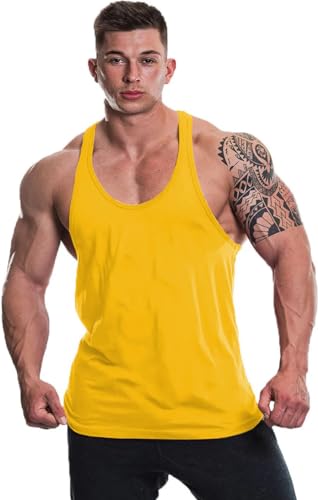 Image of Men's Summer Inner Vest Stringer Soild Round Neck Sleeveless Polyester Tshirt for Gym