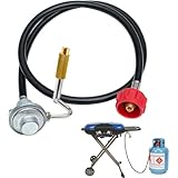 1ポンドから20ポンド プロパンアダプターホース&グリドルレギュレーターアセンブリ C001 Coleman Roadtrip LXX LXE LX Party 5010000743 アクセサリ、コールマン ロードトリップ 9949 シリーズ グリドル レギュレーター - 4フィート