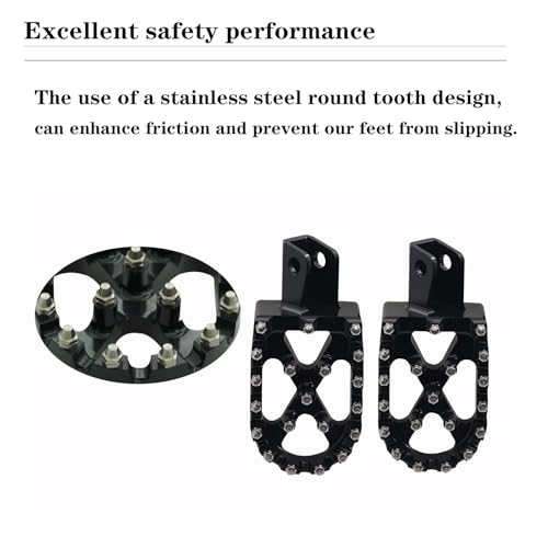 Image of Motorcycle Footpegs CNC for Kawasaki KLR650 1987-2025 Black | Motorcycle KLR650 Footpegs CNC Foot Pegs Footrest for Kawasaki KLR650 1987-2018, 2022-2025, Black, Aluminum, Rear