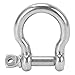 Adfaga 10Pcs Heavy Duty 304 Stainless Steel Bow Shackles D Ring Anchor Load Secure Fastener for Camping Hiking Climbing Marine Industrial Use M5 Size Rustproof Durable Hardware