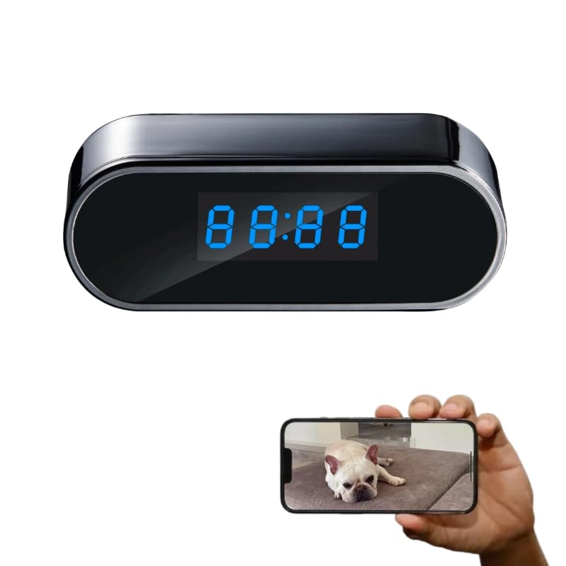 Hidden Camera 1080P Home Security Camera, Alarm Clock Camera,WiFi Indoor Surveillance Camera with Night Vision, Motion Detection, 2.4G WiFi Support, for Home Office Baby Pet Monitor