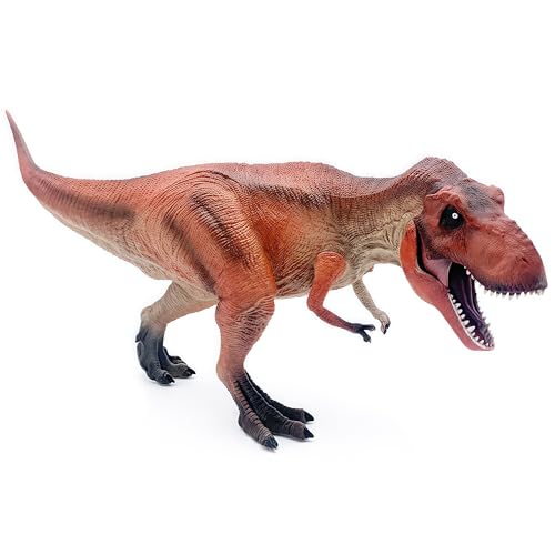 Gemini&Genius Tyrannosaurus Rex Dinosaur Toy with Movable Jaw, T-rex Action Figure, Great Gift, Collection, Display Toys, Party Supplies and Room Decor for Kids (Red - 14 Inches Length)