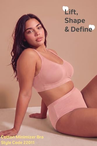 Image of Van Heusen Women's Cotton Minimiser Bra | Non‑Padded | Wireless | Full‑Coverage | Reduces bust size by 1.5inches | Double‑Lined laminated cups for superior hold | High‑Stretch Cotton | Anti‑Bacterial Tech | Keeps you dry and Fresh | Sweat Absorbent | Fabric Straps for better support | Style 22011