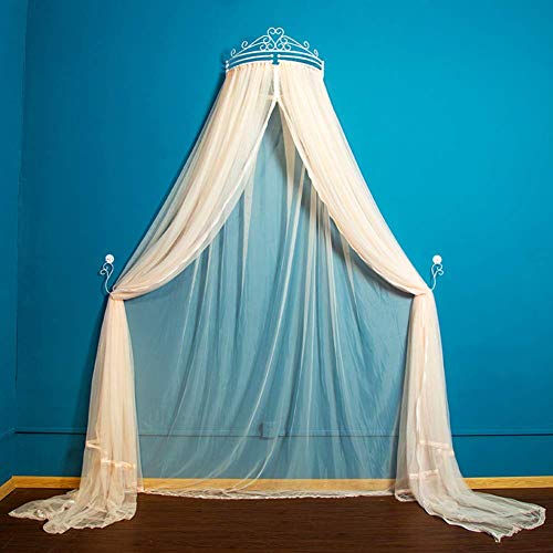 Yuany Puerta con mosquitera, Dosel de Cama Crown Princess, Dosel de Cama de Encaje Mosquitera para niñas Hot In Ins-t Queen