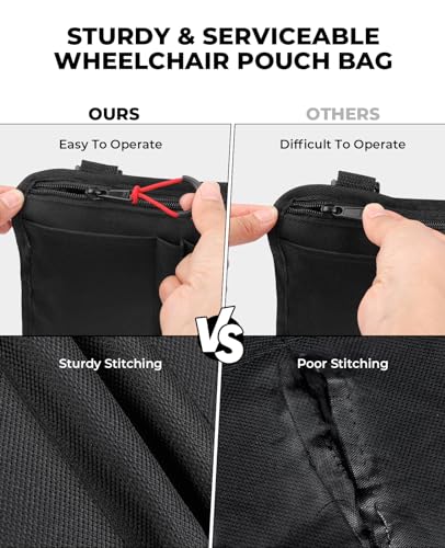 JOYTUTUS Walker Side Bag, Wheelchair Armrest Storage Pouch with Cup Holder, Wheelchair Accessories for Seniors, Walker Bag Cup Holder for Walker, Rollator, Electric Scooter or Wheelchair Black - image 5
