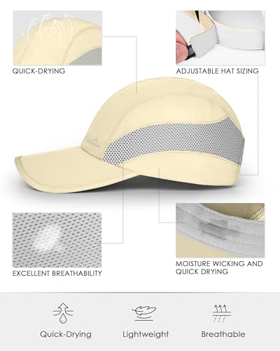 Image of GXCROR Running Hat for Men Women Quick-Dry Baseball Cap UPF50+ with Breathable Mesh, Adjustable Hook & Loop for Outdoor