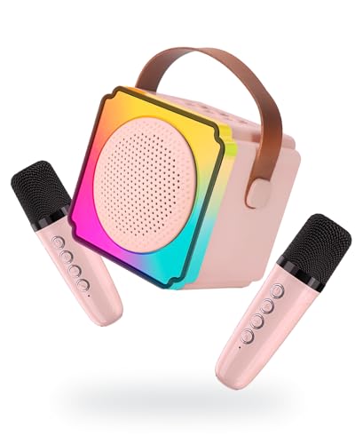 Mini Karaoke Machine for Kids Adults, LumoShine Portable Bluetooth Speaker with 2 Wireless...