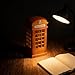 LOGOFUN Telephone Booth Piggy Bank Telephone Booth Money Pot Wood British Telephone Booth Money Box for Bookshelf Desktop Decor - Brown