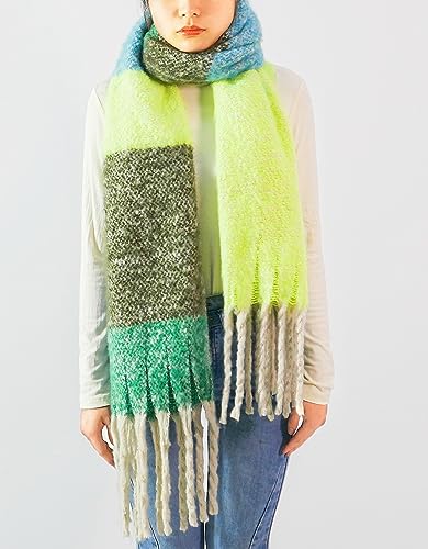 Wander Agio Winter Warm Scarf for Women Long Shawl Large Scarves Cold Weather Thick Blanket Scarfs Color Matching3