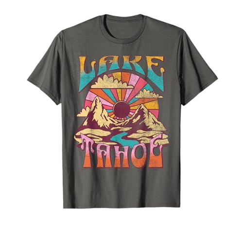 Lake Tahoe California Nature Hiking Mountains Outdoors Retro T-Shirt