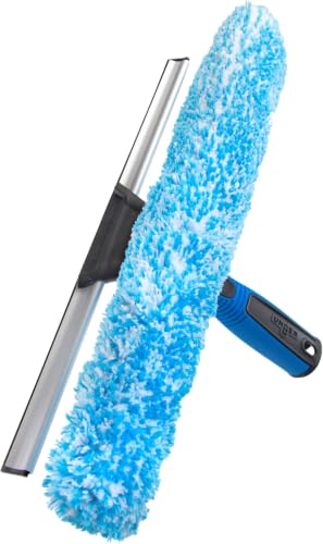 Image of Unger Professional 2-in-1 Squeegee & Scrubber - 14 inch Window Cleaning Tool - Cleaning Supplies, Squeegee for Window Cleaning, Commercial & Residential Use, Reusable Microfiber Sleeve (Pack of 10)