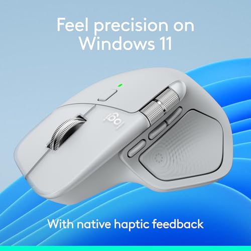 Image of Logitech MX Master 4, Ergonomic Wireless Mouse with Advanced Performance Haptic Feedback, Ultra-Fast Scrolling, USB-C Charging, Bluetooth, Windows, MacOS - Pale Gray