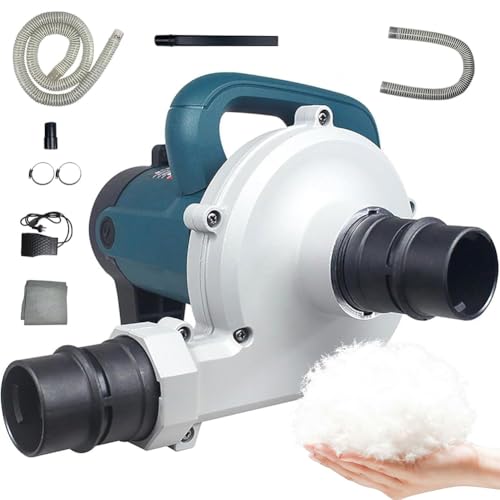 Elektrische Daunenfüllmaschine, Doppelzweck Blas- und Sauggerät mit Fußsteuerung, 6 Geschwindigkeitseinstellungen für effiziente Federdaunenfüllung