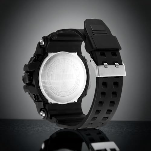 Image of Skmei Sports Watch for Men and Boys, Dual Time, Chronograph, Alarm and EL Light, 50m Waterproof, Bold Design- 2222