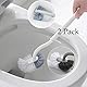 Toilettenbürste,2er Set Upgrade WC Bürste,Klobürste mit randreiniger,Langer Stiel klobürste gebogen, Kunststoff-Toilettenbürstenset mit Starken Borsten für Tiefenreinigung,Weiß,2 Stück klebehaken