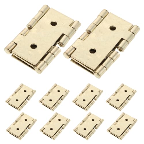 KOMBIUDA Bisagras de Doble Acción para Puertas y Ventanas, 20 Unidades, 54x47 Mm, Color Dorado Antiguo, Bisagras Plegables Giratorias 360°, Herrajes Vintage para Mamparas y