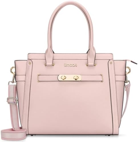 Laptop Bag for Women,15.6 Inch Multi Pocket Padded Tote Bag, Computer Bags for Women, Light Pink