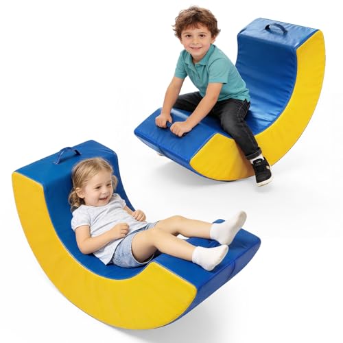 Image of Sensory Rocking Chair, High-Density Foam Rocking Chair Soft Sensory Rocker Chairs with Waterproof PU Cover, Handle Design