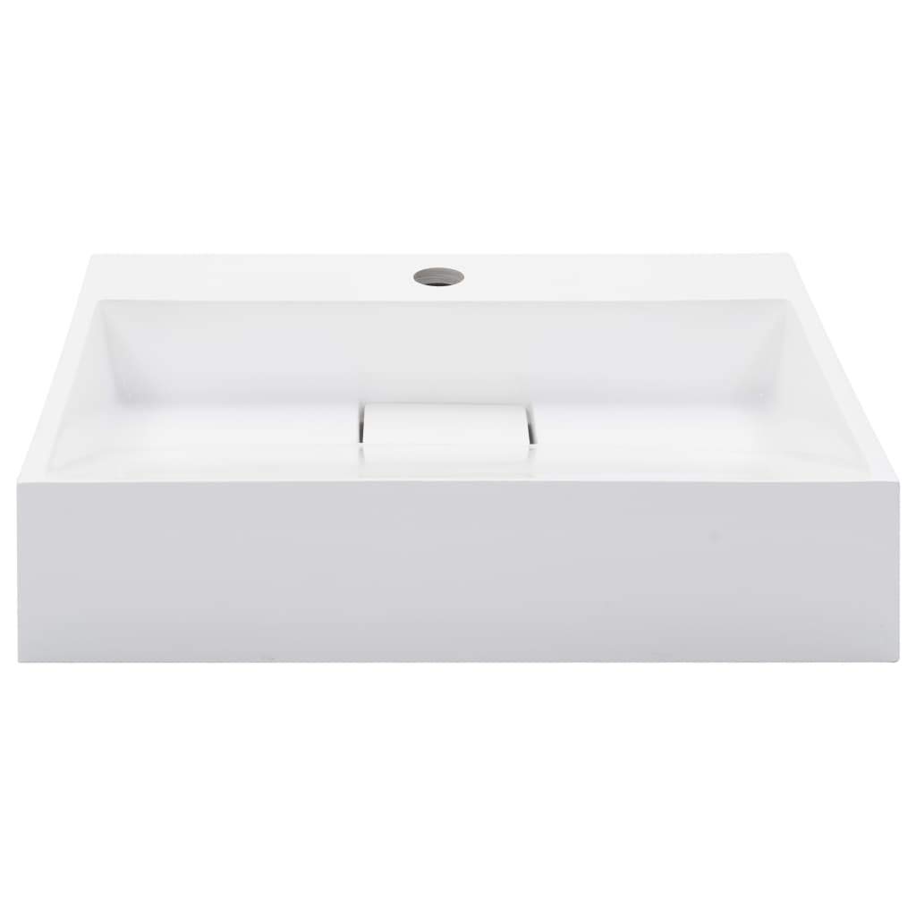 FESTNIGHT Lavabo Blanco 50 x 38 x 13 cm Lavabo sobre Encimera Resina Mineral