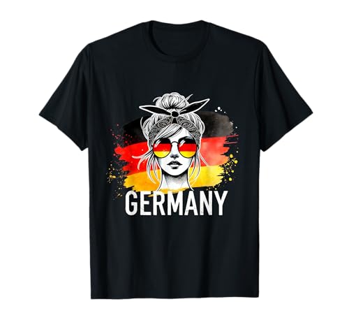 Deutsches Mädchen Frau Flagge Deutschland Trikot 2024 T-Shirt