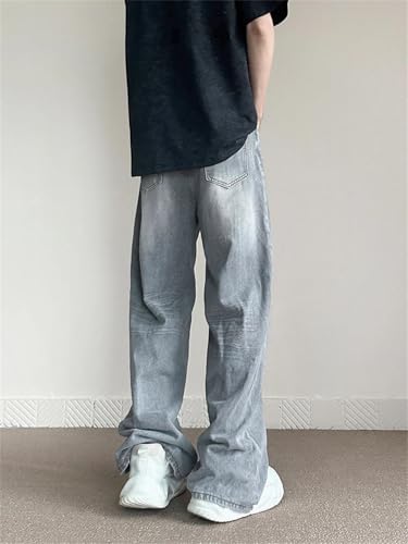 Men Vintage Baggy Jeans Harajuku Casual Y2k Pants Straight High Street Wide Denim Trousers3