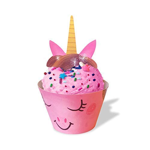Pastel Pink Unicorn Cupcake Wrappers And Unicorn Horn Toppers - For 24 Unicorn Cupcake Decorations #TOP3
