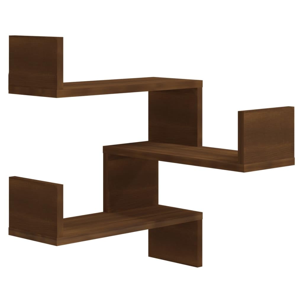 Mensola Angolare Da Parete Coavain Nera 40x40x50 Cm – In Truciolato, Libreria Galleggiante Per Soggiorno, Cucina O Camera
