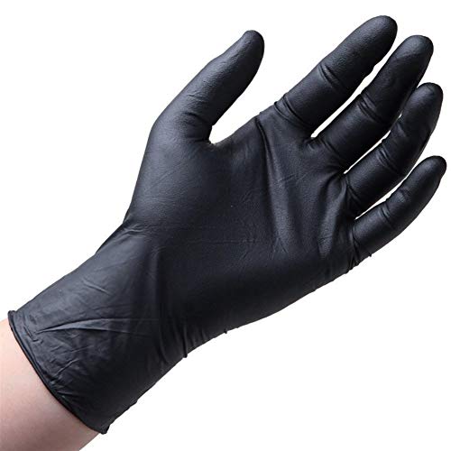 Preisvergleich Produktbild nobrand 100 Stck - Schwarze Nitril-Handschuhe Tätowierhandschuhe Kochhandschuhe Einmalhandschuhe (Color : Black, Size : L)
