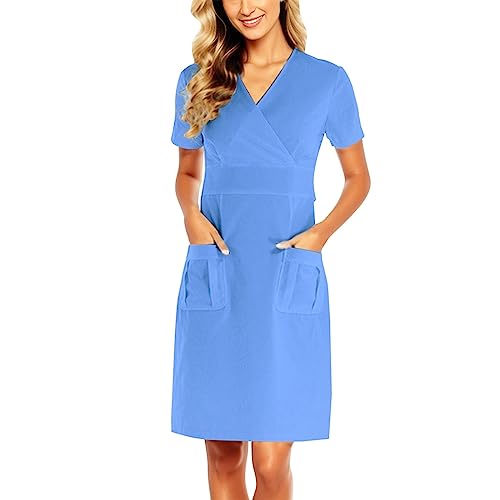 Robe d'été col en V couleur unie un style décontracté chic