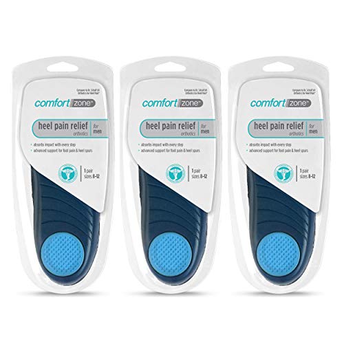 Image of Comfort Zone Heel Pain Relief Inserts Men's, 8-12 (Pack of 3)