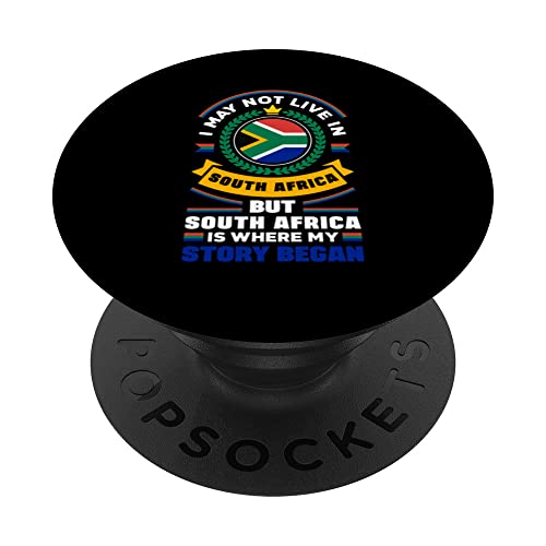 South Africa South African South Africa Flag Father PopSockets Swappable PopGrip, Black