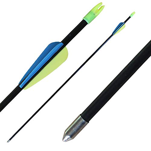CQ Archery Practice Fiberglass Arrows 28inch Recurve Bow Arrows for Beginners or Kids Youth Arrows for Bow(12pcs)