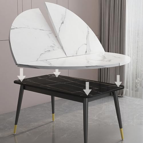 Table ronde pliable extensible à diamètre réglable 130 cm pour repas de groupe