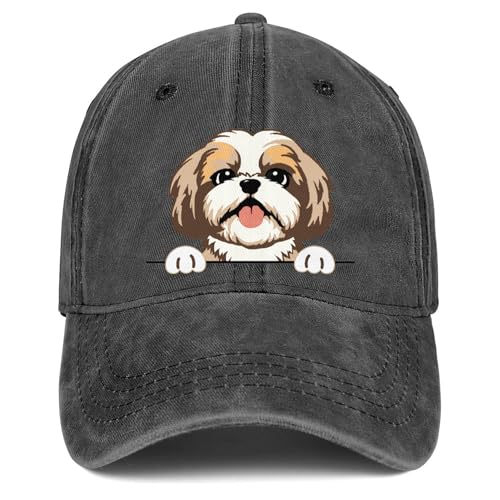 solid can Shih Tzu Gifts Dog Baseball Cap Printed Cute Shih Tzu Adjustable Denim Hats Dog Lover Gifts for Women Men