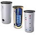 Produktbild 300 Liter emaillierter Hochleistungs-, Warmwasserspeicher/Trinkwasserspeicher/Wärmepumpenspeicher, EEK B, mit 1 doppelt gewickelten Wärmetauscher, inkl. Isolierung, Magnesiumanoden und Thermometer