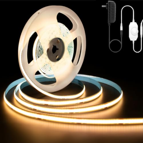 Image of GUPUP 16.4ft COB Turnable Rope Light, Warm White LED Strip Light