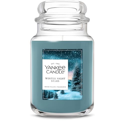 Yankee Candle Large Jar Scented Candle with up to 150 Hour Burn Time, Premium Plant Wax Blend for Consistent Burn, 22 oz Jar Candle with Room Filling Fragrance, Winter Night Stars