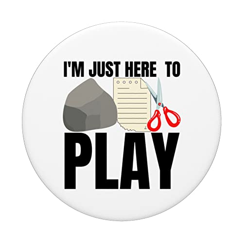 I'm Just Here To Play Rock Paper Scissors Adult Decisions PopSockets Swappable PopGrip, Black - Image 3