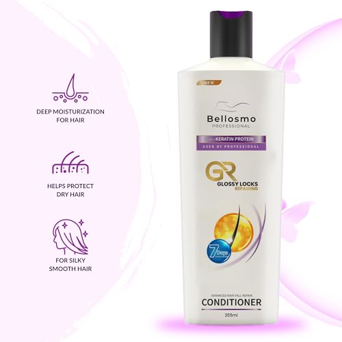 Image of glossy locks Conditioner, with Rice Water, Protects Natural Hair Growth, Volumizing, for Women, Nutrient Infused with Vitamin B5-355ml