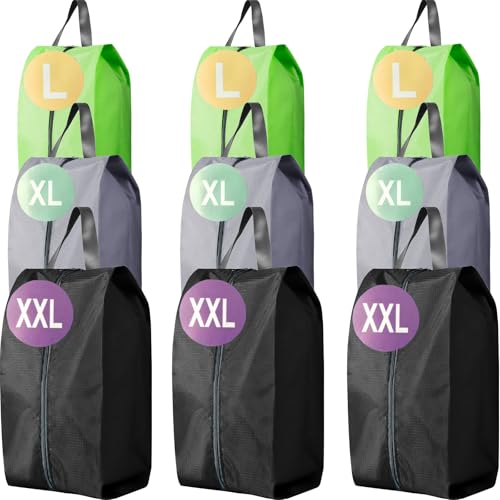 iGurutr Shoe Travel Bag 9 Set Waterproof Nylon With Zipper Shoe Travel Bag Can Used For Men&Women and kids Mulitcolor,Travel Accessories