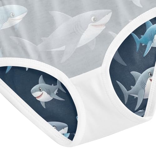 Cute Cartoon Sharks Blue Underwear Girls, Toddler Panties, Cotton Girls Underwear, 2–8 Years4