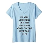 Photo Gallery donna divertente design single mom, i m very vulnerable rn maglietta con collo a v Photo Gallery donna divertente design single mom, i m very vulnerable rn maglietta con collo a v