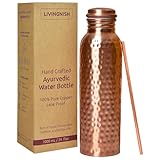 LIVINGNISH 100% Pure Copper Water Bottle for...