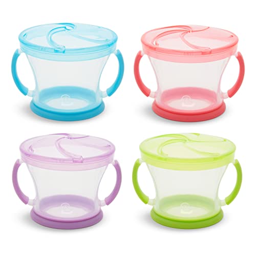 Image of Munchkin® Snack Catcher® Toddler Snack Cups, 4 Pack, Blue/Green/Pink/Purple