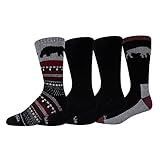 Columbia Men's Aspen Wool Crew Socks 4 Pair, Black/Black/Black/Black, One Size