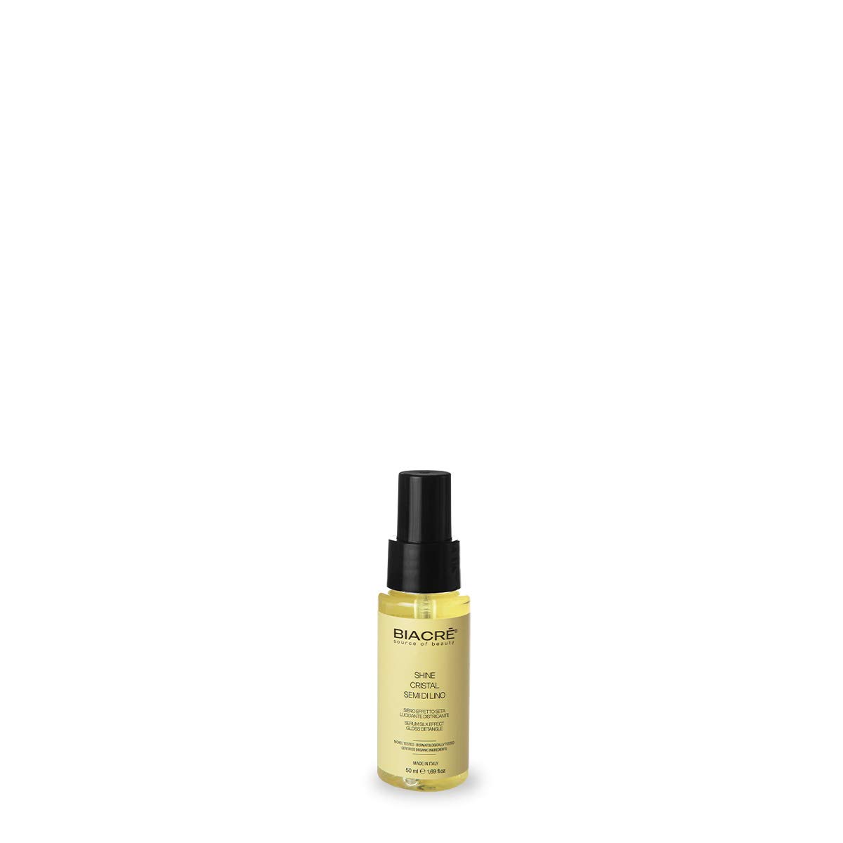 Biacré - Shine Cristal semi di Lino, Siero effetto Seta lucidante districante per tutti i tipi di capelli, 50ml | Effetto Seta, Districante, Per tutti i tipi di capelli