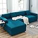 Produktbild Mqing Stretch Sofabezug, Elasthan Jacquard Weich Sofahusse Staubdicht rutschfest Sofaüberwurf Passend für Kinde Haustiere Wohnzimmer-4 Sitzer 235-300cm-Fan Star blau