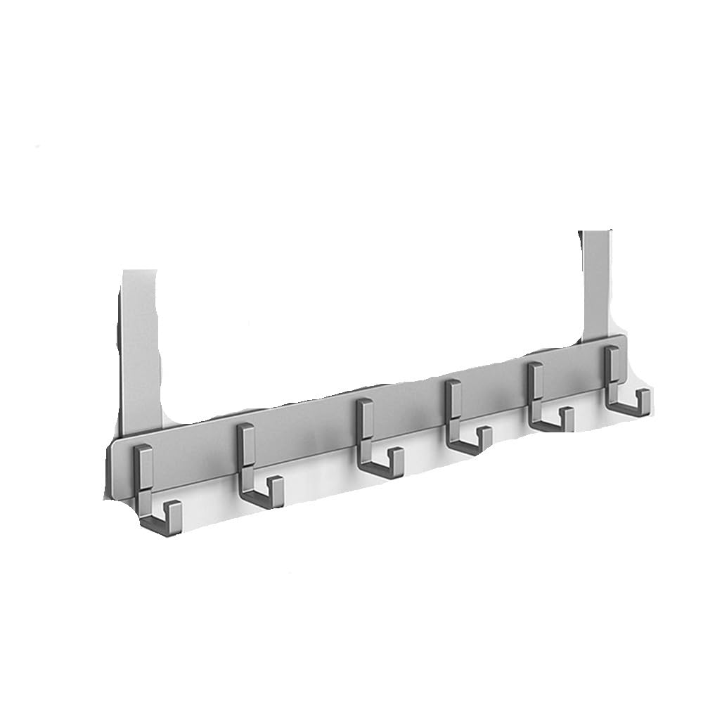 Sunrrafck Grey-11Cm 1Pcs Storage Hooks Over The Door 6 Clothes Coat Hat Towel Hanger Home Organizer Rack Bathroom Kitchen Accessories Holder(Grey-11Cm)