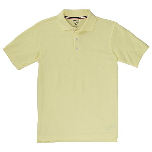 Image of French Toast School Uniform Unisex Short Sleeve Pique Knit Shirt, Yellow 31949-20
